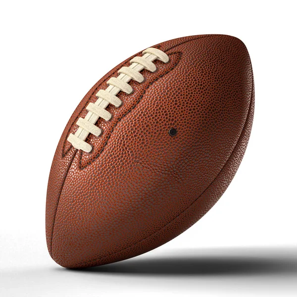 3Dはアメリカンフットボールのボールを白で隔離した スポーツの背景 — ストック写真