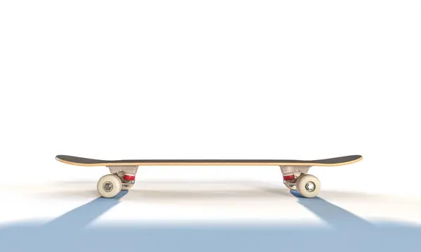 Классический Скейтборд Белом Фоне Вид Сбоку Рендеринг — стоковое фото