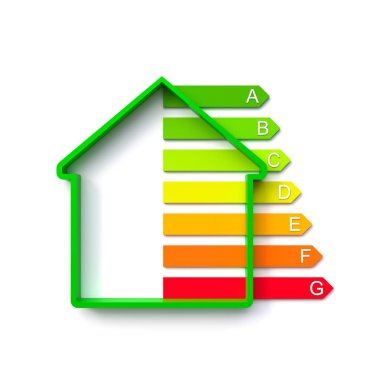 ev konsepti ve enerji bantları. 3d hazırlayıcı