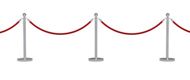  Beyaz görüntüde kırmızı kablosu olan metal bariyerler izole edildi