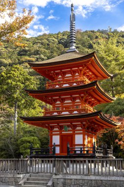 Kyoto Japonya 'daki Kiyomizu-dera pagoda
