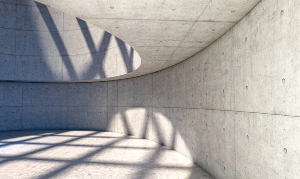 Abstraktní Moderní Zakřivený Betonový Interiér Vykreslení — Stock fotografie