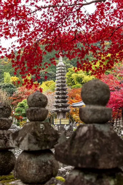 Närmare Uppgifter Templet Adashino Nenbutsuji Kyoto — Stockfoto