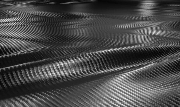wave carbon fibre. modern background. 3d render illustration