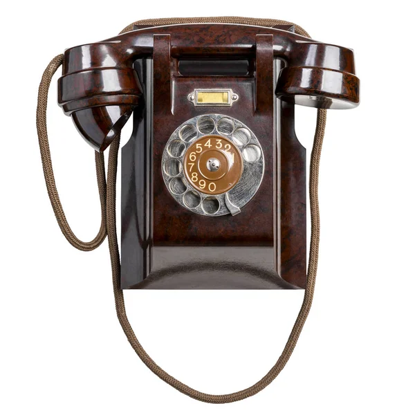 Old Vintage Bakelite Telephone Isolated White Background — Stock Photo, Image