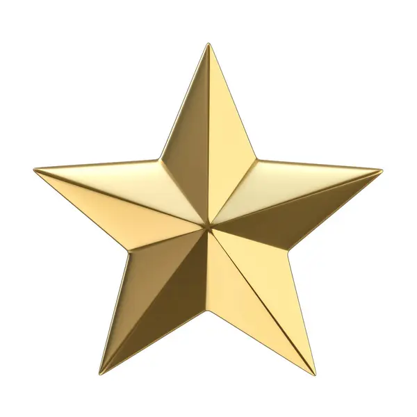 Representación Una Brillante Estrella Dorada Sobre Fondo Blanco Imagen de archivo