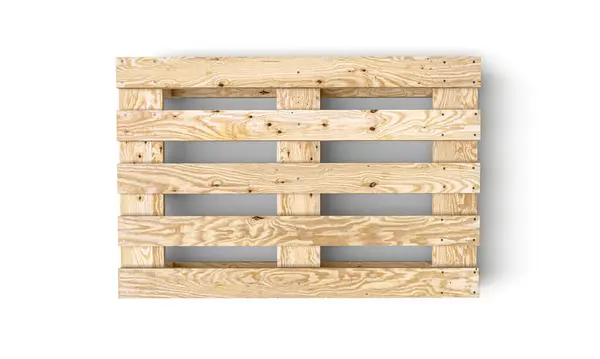 Standard Holzpalette Isoliert Über Weißem Hintergrund Renderer lizenzfreie Stockbilder