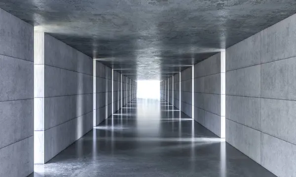 Abstrakt Modern Design Betongtunnel Render — Stockfoto