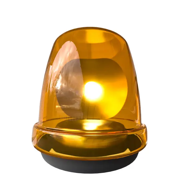 Illuminated Amber Emergency Beacon White Render Royalty Free Stock Photos