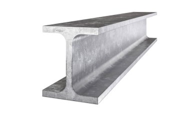 Çelik i-ışını beyaz arkaplanda izole edildi 3d oluşturma