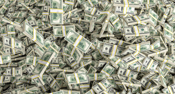 Переполненный деньгами, долларом, богатой деньгами концепцией, успехом