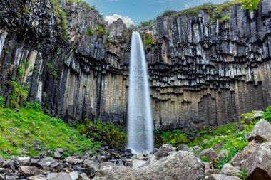 Svartifoss Şelale Uçurumu, kaya bazalt sütunlu İzlanda