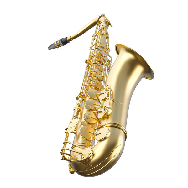 Saxofón Dorado Aislado Sobre Fondo Transparente — Foto de Stock
