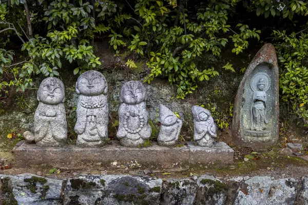 stock image Jizo statues protecting cemetery in rural japan . Kyoto