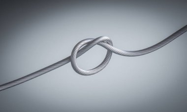 Bağlantının, gücün, dayanıklılığın yakın çekim çelik kablo kavramları