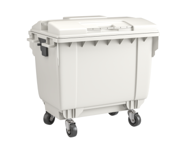 beyaz plastik tekerlekli çöp kutusu 