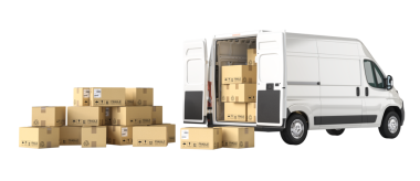 Şeffaf arkaplan üzerinde beyaz karton kutular