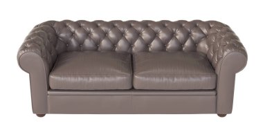 kahverengi deri koltuk şeffaf arka plan 3D