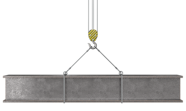 Çelik I ışınlı 3 boyutlu vinç kancası izole arkaplan