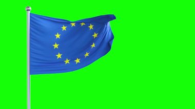 Avrupa Birliği bayrağı yeşil ekranda dalgalanıyor