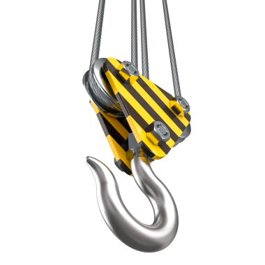 Turna kancası şeffaf arkaplanda izole edildi. 3d