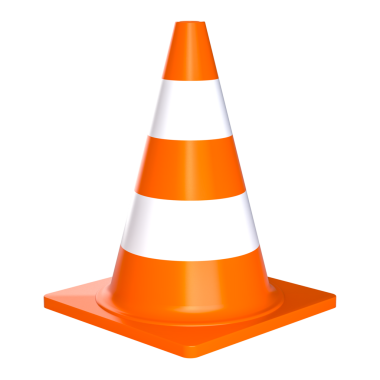 Çizgili turuncu trafik konisi 3d