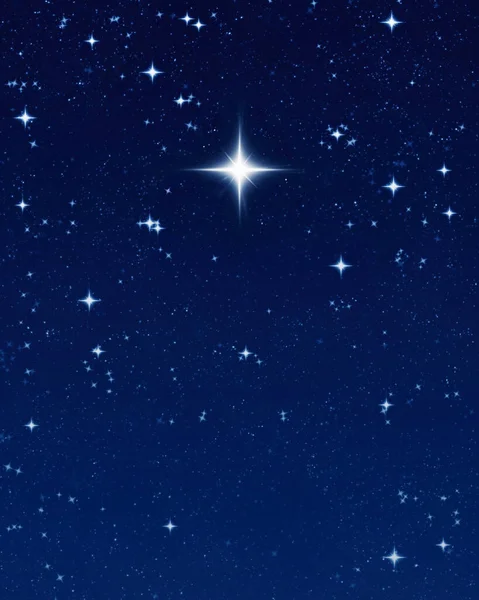 夜空の大きな明るい美しい希望の星 ストック写真