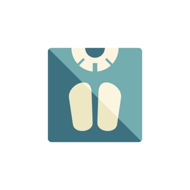 Ağırlık ölçekleri düz stil vektör simgesi. Vektör illüstrasyonu.