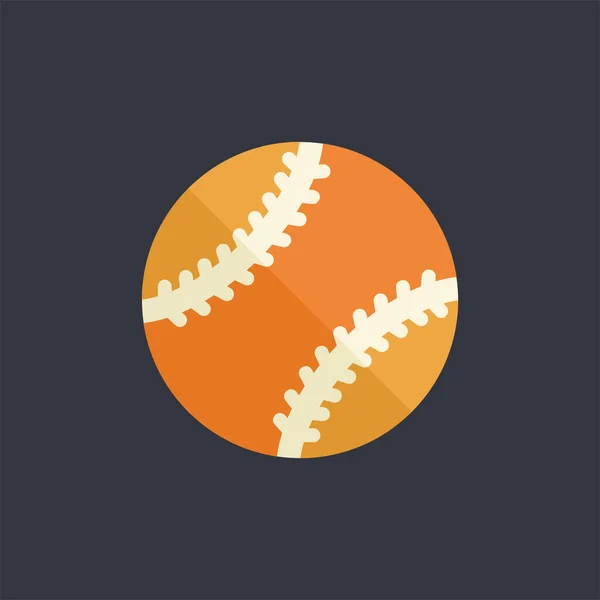 Baseballball Flachen Stil Vektor Symbol Baseballball Auf Dunklem Hintergrund — Stockvektor