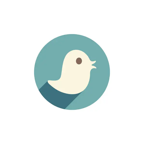 Vogel Flache Stil Vektor Symbol Runde Form Symbol Auf Weißem — Stockvektor