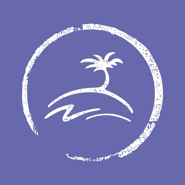 Tropische Grunge Rubber Stempel Met Palmboom — Stockvector