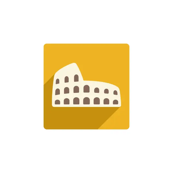 Rom Colosseum Platt Stil Vektor Ikon Italiens Landmärke — Stock vektor