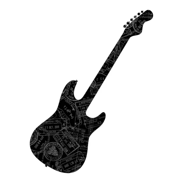 Guitar Musical Instrument Vector Illustration — Stock Vector