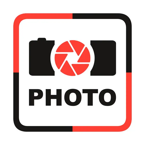 Camera Vector Icon Photography Emblem Camera Square Frame Vector Illustration — Stock Vector