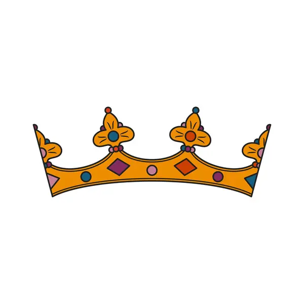 Винтажные Векторные Иллюстрации Короля Корона Драгоценными Камнями Векторная Графика