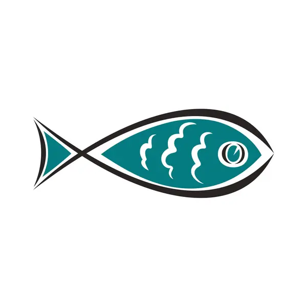 鱼类摘要矢量图解 鱼肉餐厅标志 图库插图