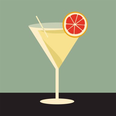 Klasik alkol kokteyli çizimi