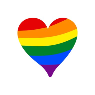 Gökkuşağı kalbi soyut vektör çizimi