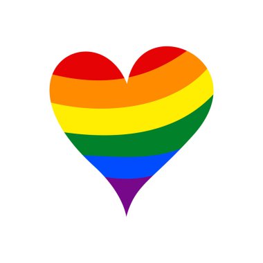 Gökkuşağı kalbi soyut vektör çizimi