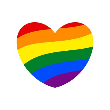 Gökkuşağı kalbi soyut vektör çizimi