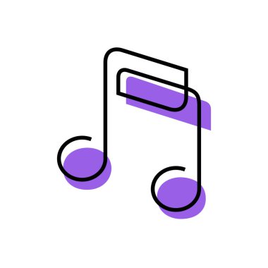 Müzik notası bir satır renkli simge