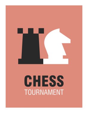 Satranç taşlı poster Kale ve Şövalye