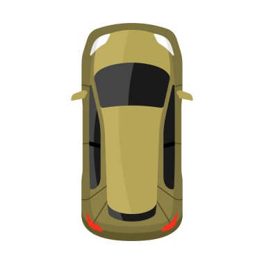 Haki araba üst görünüm vektör illüstrasyonu