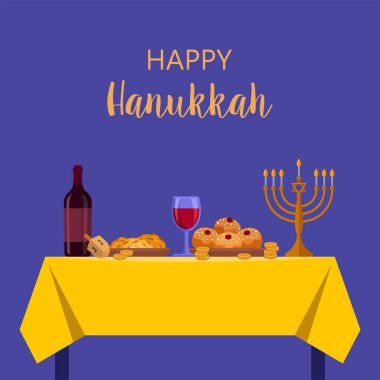 Mutlu Hanukkah tebrik kartı temsili