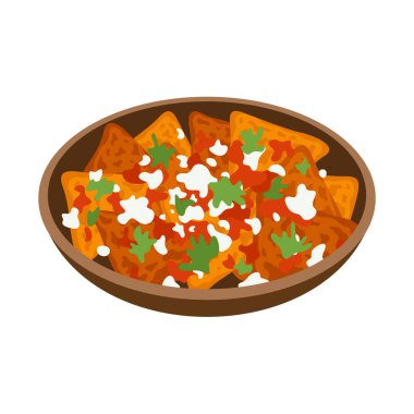 Chilaquiles Meksika yemek vektörü çizimi