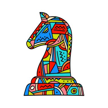 Şövalye satranç taşı soyut tasarımı