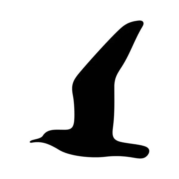 Flying Bird Ilustração Vetorial Silhueta Realista — Vetor de Stock
