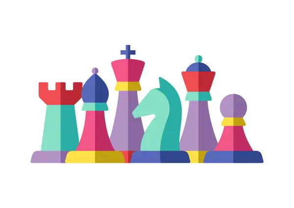 Group Chess Pieces Vector Illustration — Stock Vector