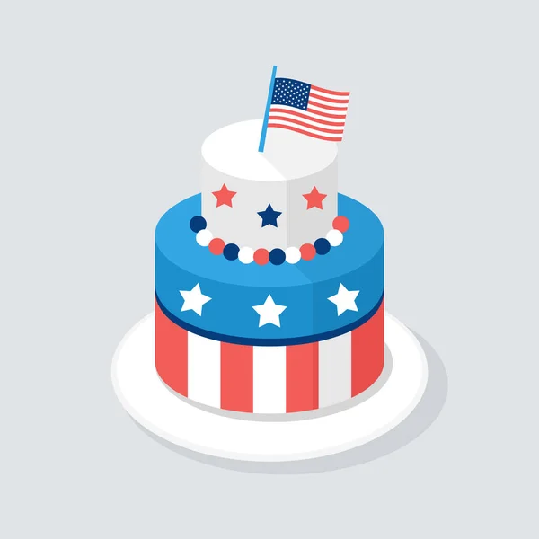 Usa Dekoriert Kuchen Vektor Illustration — Stockvektor
