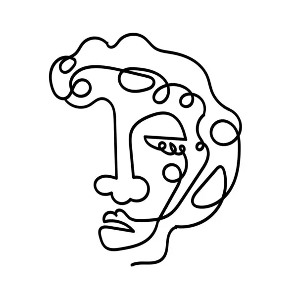 Ansikte Abstrakt Linje Vektor Illustration Stockvektor